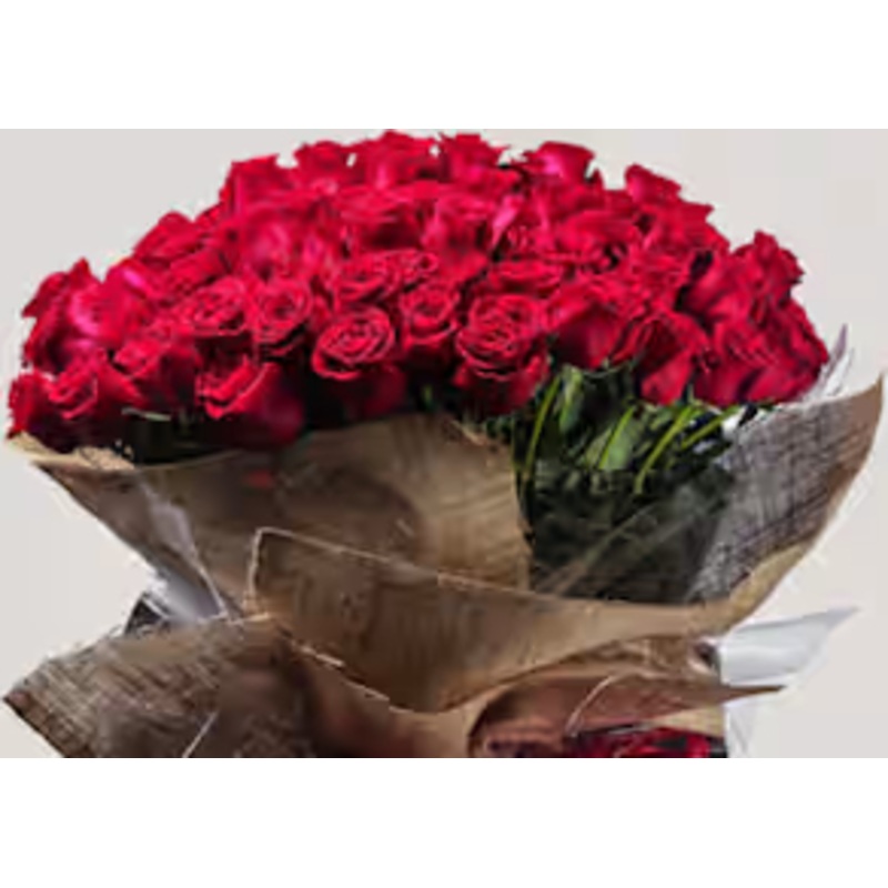 100 Wrapped Roses